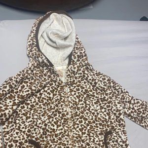 leopard print zip hoodie